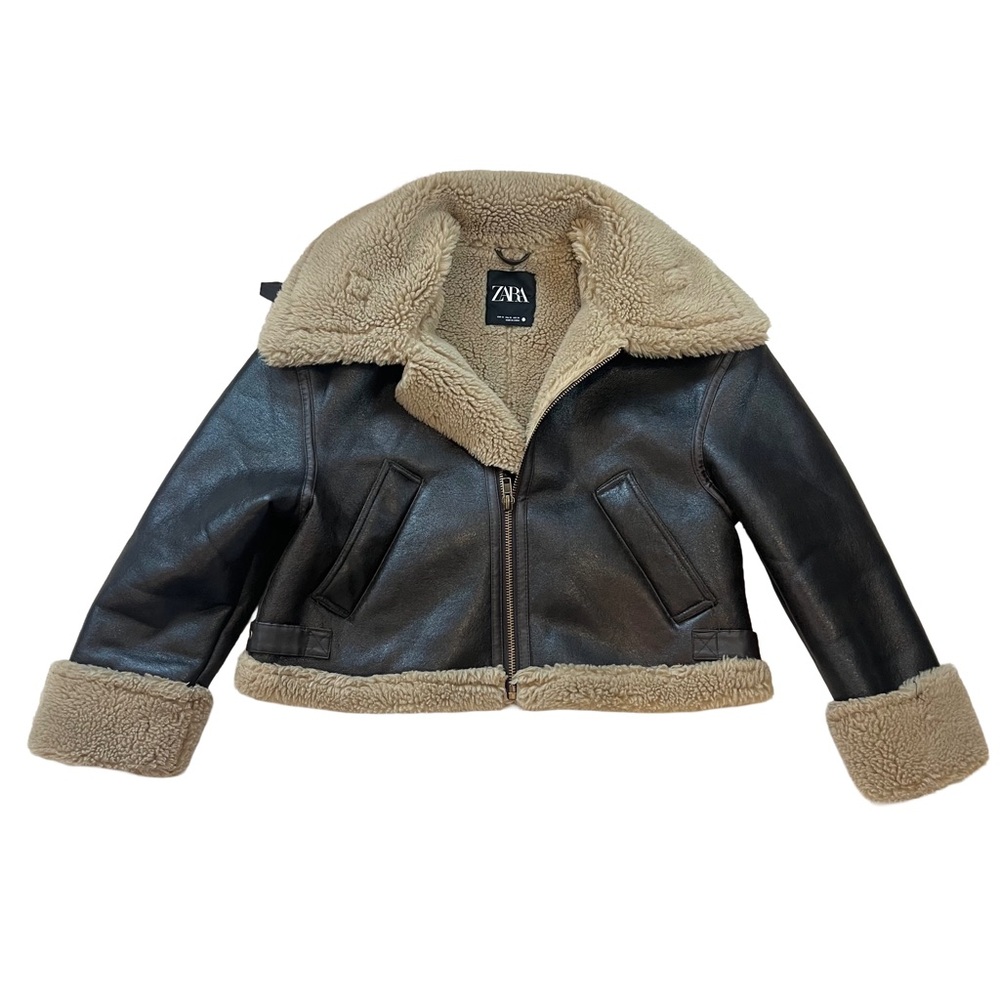 SOLD! Zara Brown and Tan Shearling Jacket